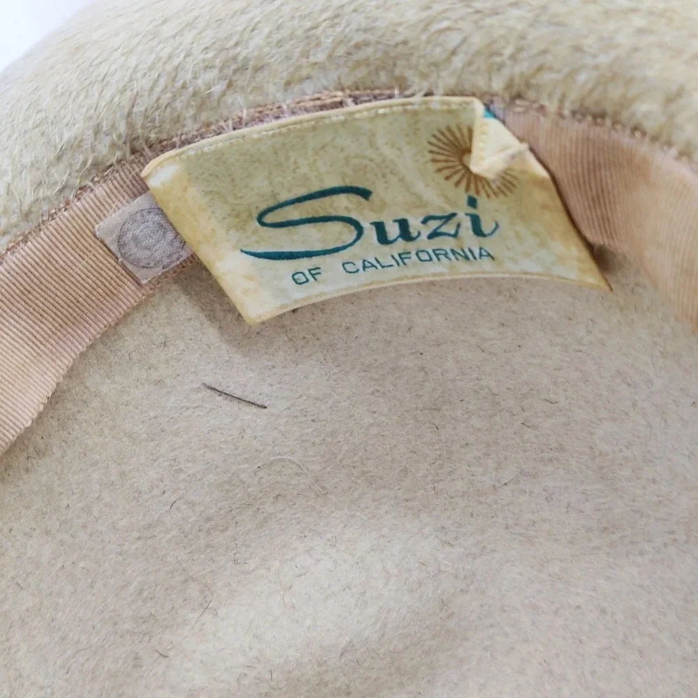 Vintage Derby Hat / Tan w/ Brown & Cream Band - Picture 9 of 9